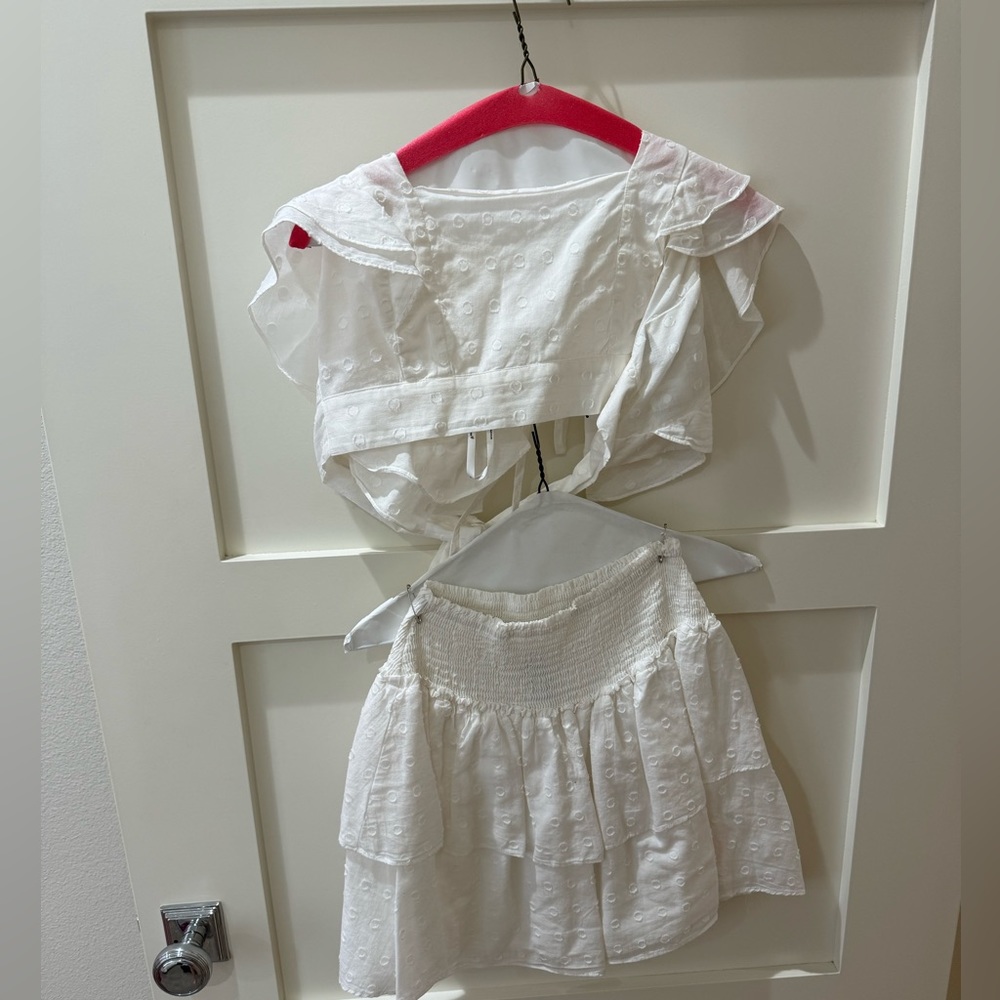 Minkpink white set skirt and top size medium